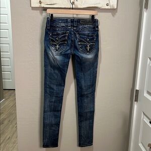Rock Revival Jeans Jen Skinny Distressed Bling Rhinestones Vintage Y2K Slim